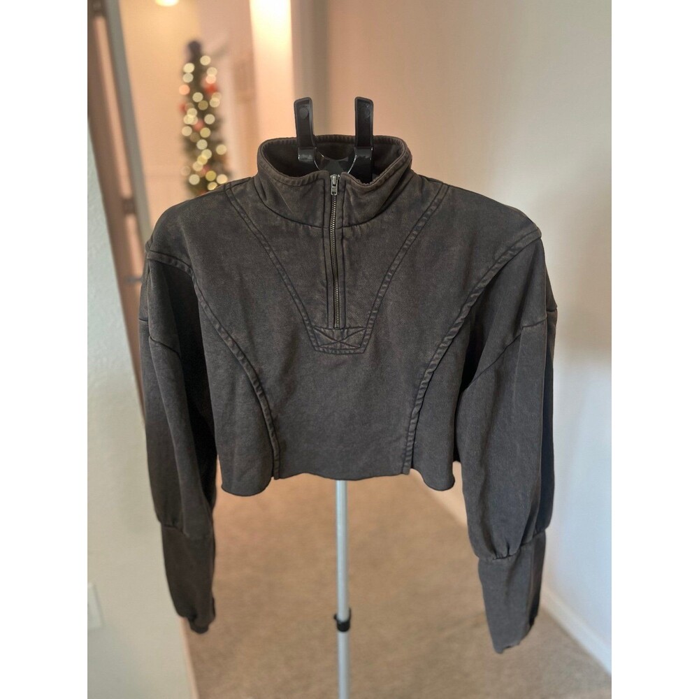 Urban Outfitters Out from Under 1/4 Zip Cropped Sweatshirt Women’s Size Large - Picture 5 of 12